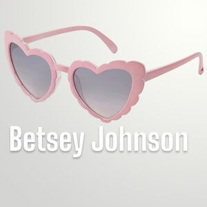 Betsey Johnson, Women's Queen of Hearts Sunglasses, Crystal Pink Frames & Case